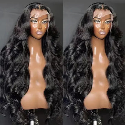 Deep Wave Nature Transparent HD Full Lace Frontal Wig Virgin Human Hair Pre Plucked