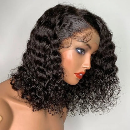Curly Glueless HD Lace Closure Wig 180% Density Remy Human Hair Pre Plucked