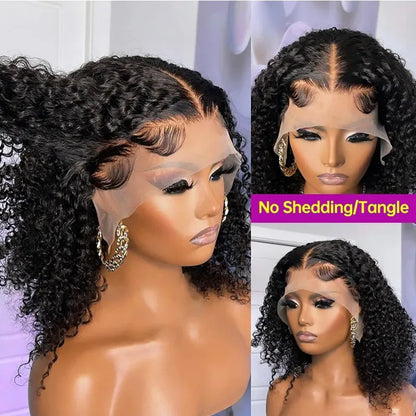 Kinky Curly Short Bob 13x4 HD Lace Front Wig Glueless Human Hair