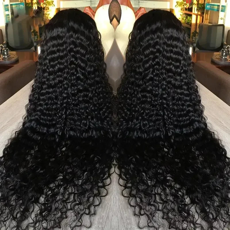 Deep Wave 13x4 Lace Front Wig 250% Density Pre Plucked Raw Indian Virgin Human Hair