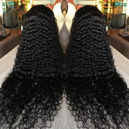 Deep Wave 13x4 Lace Front Wig 250% Density Pre Plucked Raw Indian Virgin Human Hair