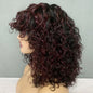 Short Water Wave Bob Wig with Bangs 100% Full Machine Human Hair Wig