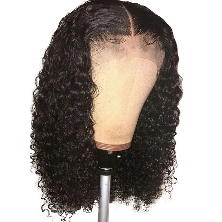Curly 13x4 Transparent Lace Front Wig 150% Density Virgin Human Hair