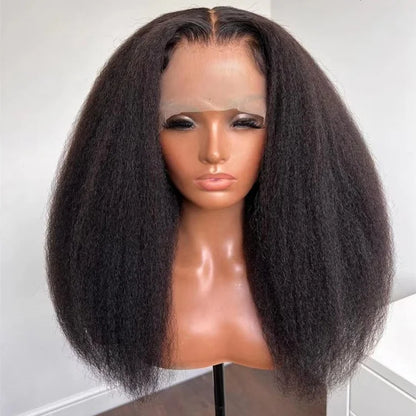Kinky Straight 13x4 Lace Front Wig 100% Virgin Human Hair