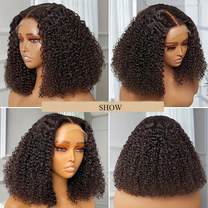 High Quality Kinky Curly Wave Short Bob Wig Human Hair Hd Full Lace Front Wig Vendor Raw Virgin Lace Frontal Wig