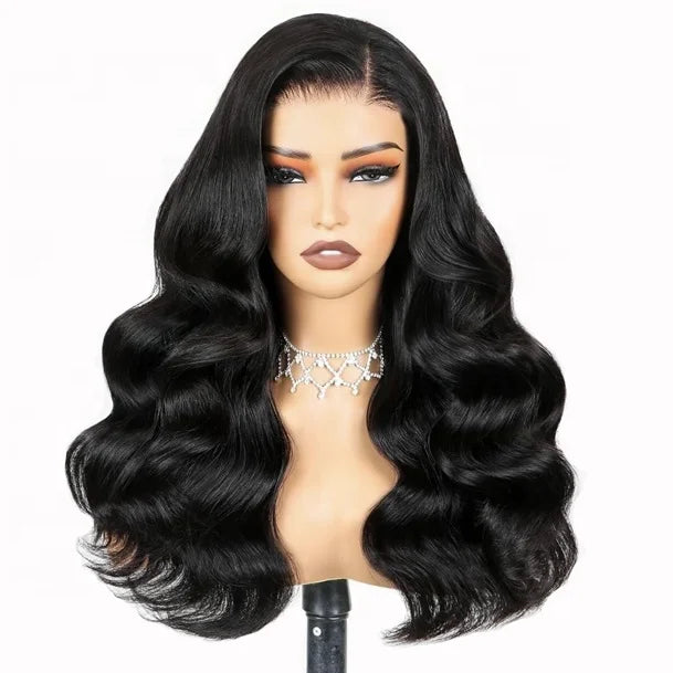 13x6 Deep Curly Body Wave 100% Human Hair Transparent Glueless Full Lace Wig