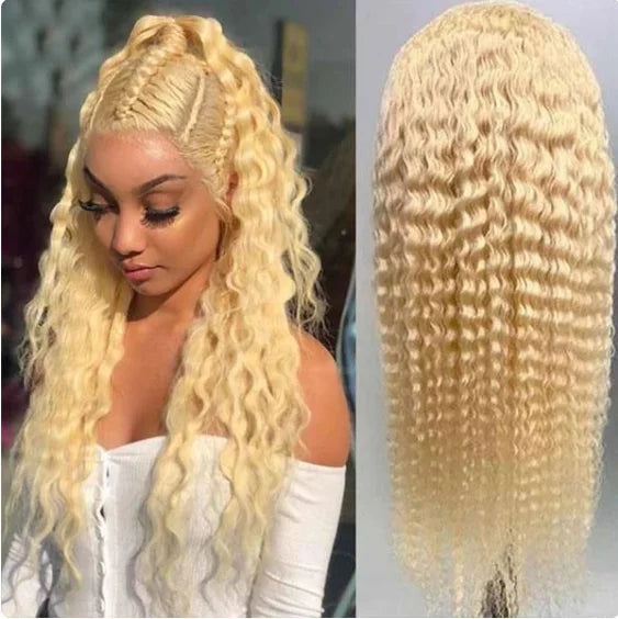 613 Blonde Straight 13x4 13x6 HD 360 Full Lace Front Wig Human Hair