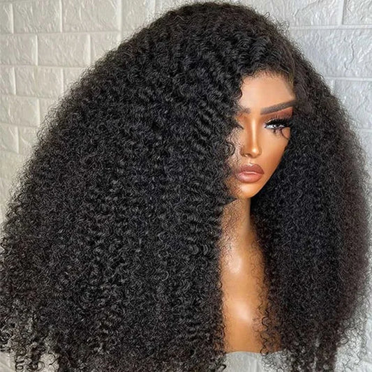 Curly Lace Frontal Wig 250% Density Raw Human Hair Full Thickness
