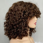 Short Water Wave Bob Wig with Bangs 100% Full Machine Human Hair Wig