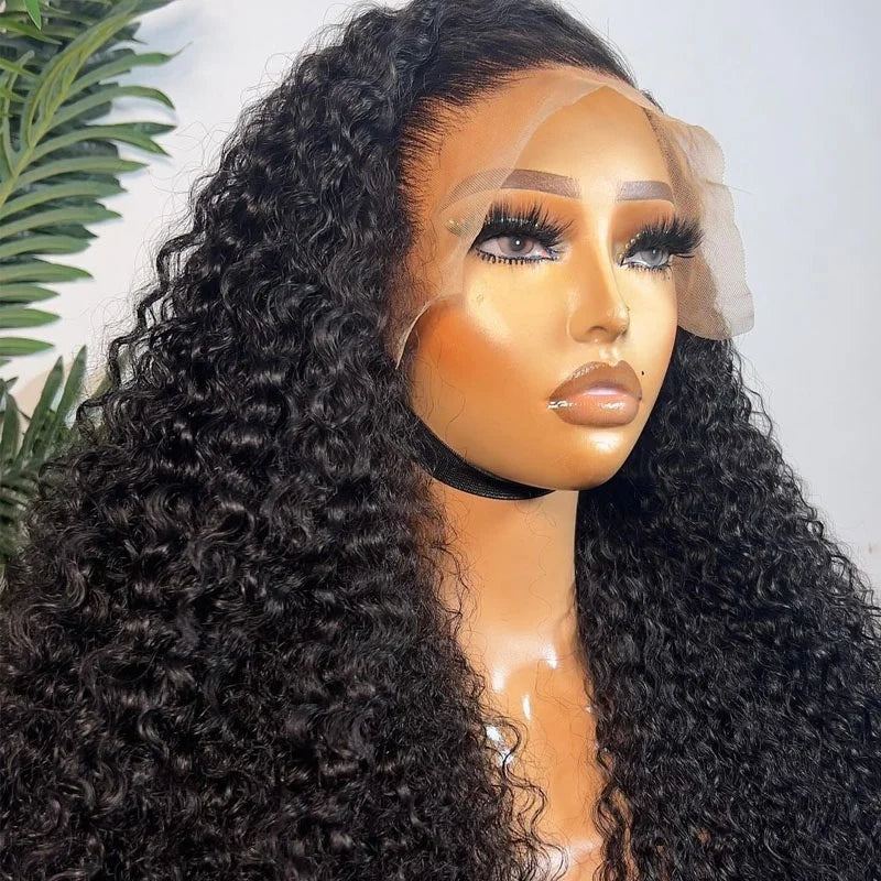 Curly 13x4 Full Lace Front Wig 180% Density Virgin Human Hair Pre Plucked