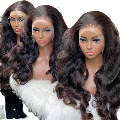 Body Wave Lace Front Wig 200% Density Transparent Lace Pre Plucked Glueless Long