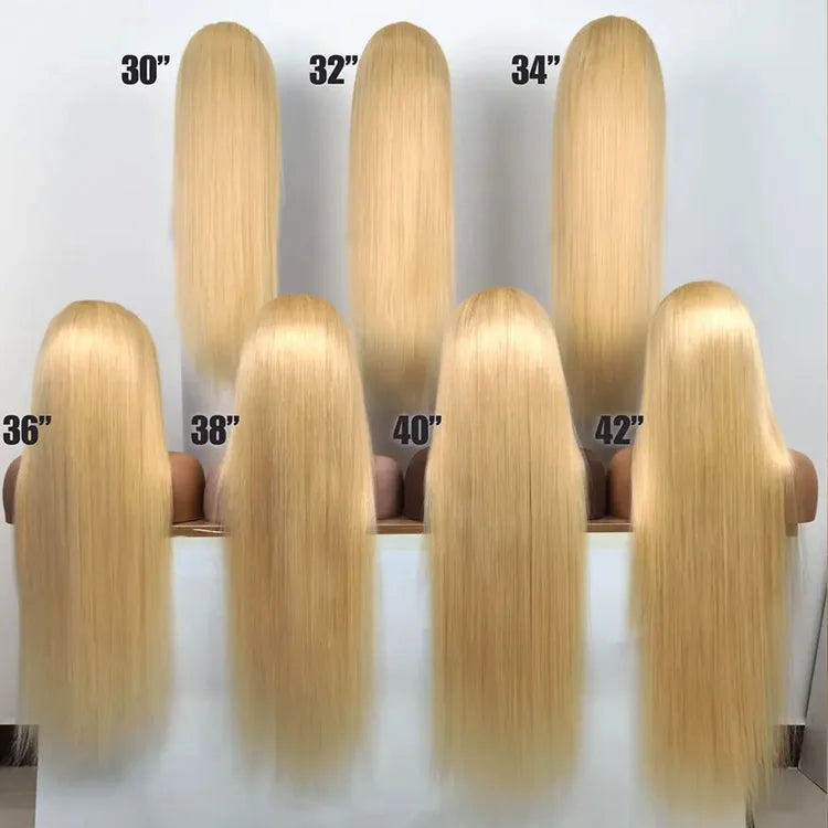 Blonde Bone Straight 13x4 Swiss Lace Front Wig 100% Virgin Human Hair