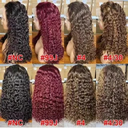 Water Curly 13x4 Lace Front Wig Human Hair 250% Density