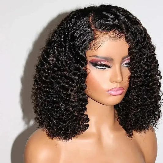Kinky Curly Short Bob 13x4 HD Lace Front Wig Glueless Human Hair