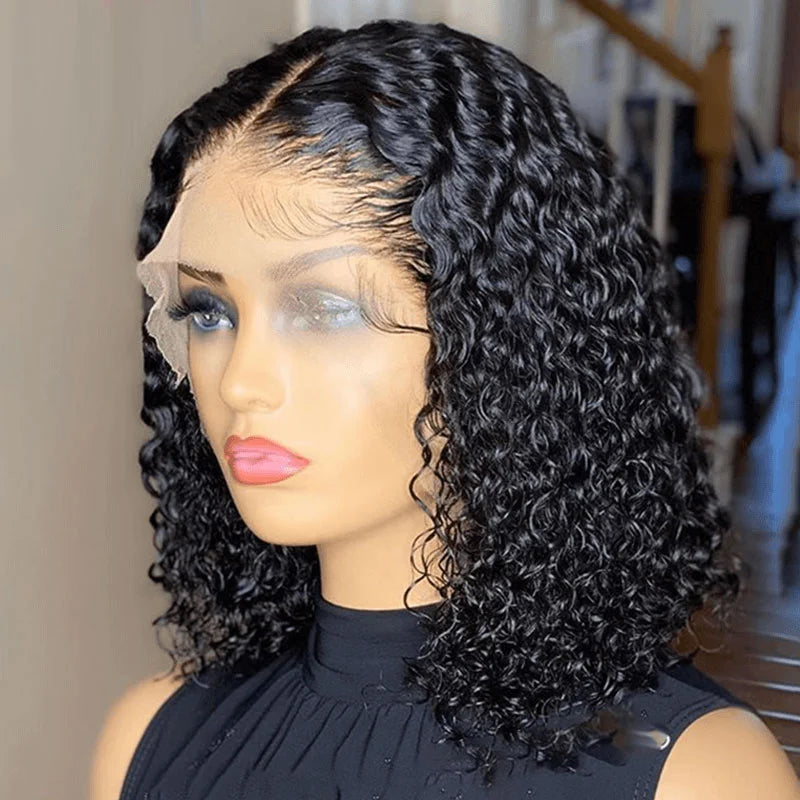 Short Kinky Curly Bob Human Hair Wig
