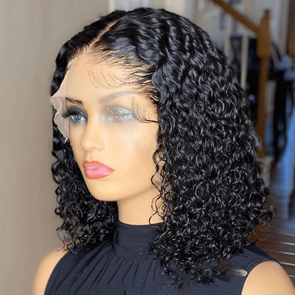 Short Kinky Curly Bob Human Hair Wig