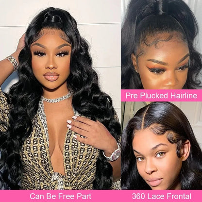 Short Body Wave 360 Full Transparent Lace Wig Human Hair