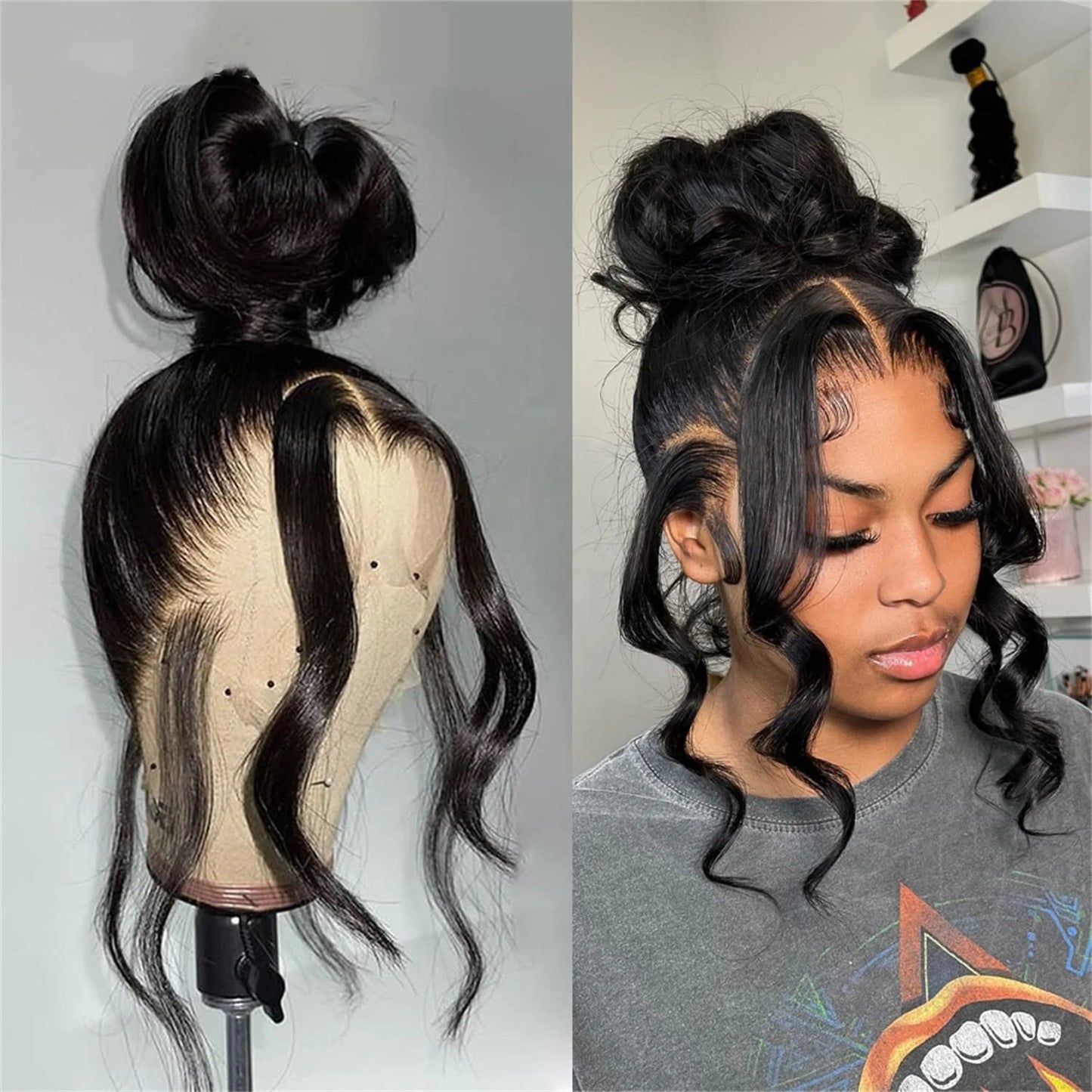 Short Body Wave 360 Full Transparent Lace Wig Human Hair
