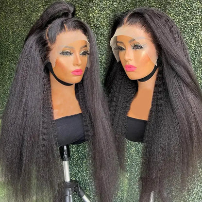 Deep Wave Nature Transparent HD Full Lace Frontal Wig Virgin Human Hair Pre Plucked