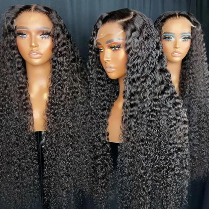 Deep Wave Nature Transparent HD Full Lace Frontal Wig Virgin Human Hair Pre Plucked