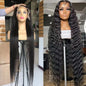 Deep Wave Nature Transparent HD Full Lace Frontal Wig Virgin Human Hair Pre Plucked
