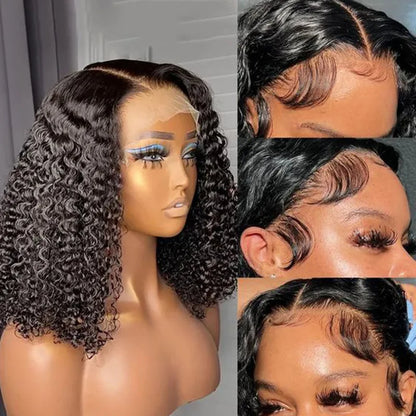 High Quality Kinky Curly Wave Short Bob Wig Human Hair Hd Full Lace Front Wig Vendor Raw Virgin Lace Frontal Wig