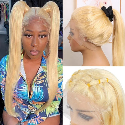 Blonde Straight 360 HD Full Lace Front Wig 20 Inch Virgin Human Hair