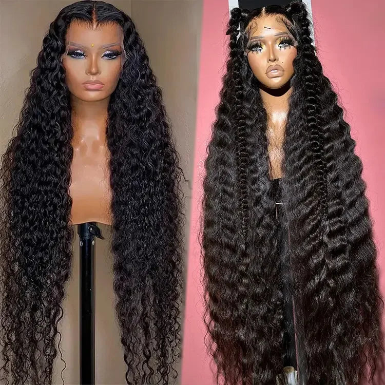 Deep Wave 13x4 Lace Front Wig 250% Density Pre Plucked Raw Indian Virgin Human Hair