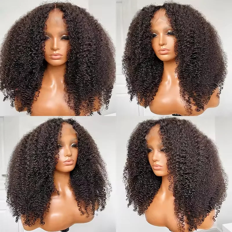 Curly Lace Closure Wig Pre Plucked Raw Virgin Human Hair Glueless