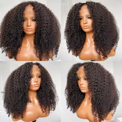 Curly Lace Closure Wig Pre Plucked Raw Virgin Human Hair Glueless