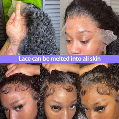 Curly Deep Wave Bob 13x4 HD Lace Front Wig 200% Density Pre Plucked Human Hair