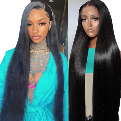 Straight 13x4 Glueless Lace Front Wig Human Hair 200% Density
