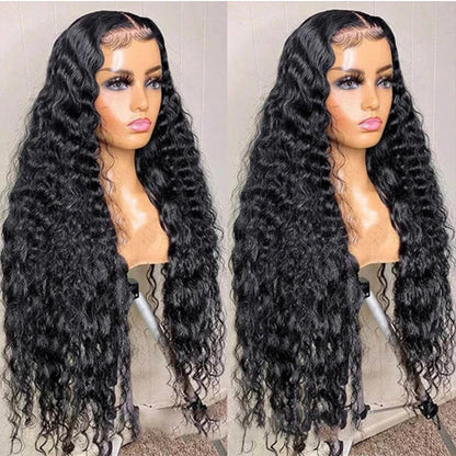 13x4 13x6 HD Lace Front Wig Deep Wave 36 Inch Raw Human Hair
