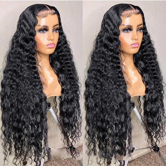 13x4 13x6 HD Lace Front Wig Deep Wave 36 Inch Raw Human Hair